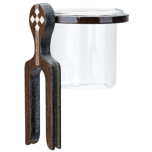 Porta Vitamina Argola Ferradura Grande ML - Imbuia - C/ Vidro