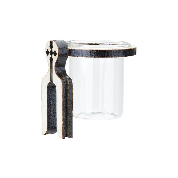 Porta Vitamina Argola Ferradura Pequeno MF - Marfim - C/ Vidro