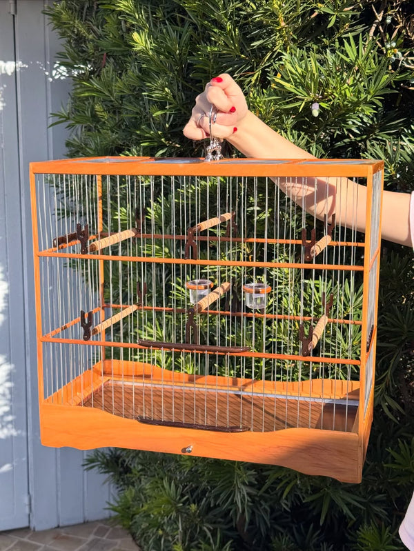 Gaiola Luxo em Madeira – Malha Fina Inox