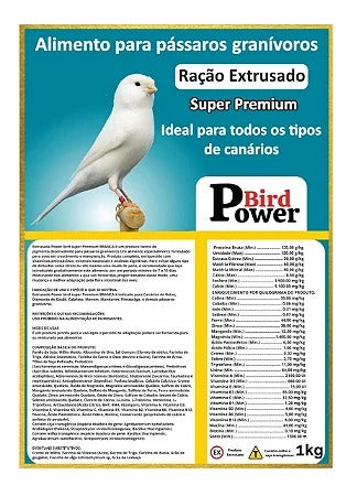 Extrusada Canarios Brancos 1 kg - Power Bird