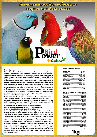 Extrusada para Psitacídeos Pequeno Porte 1kg | Power Bird