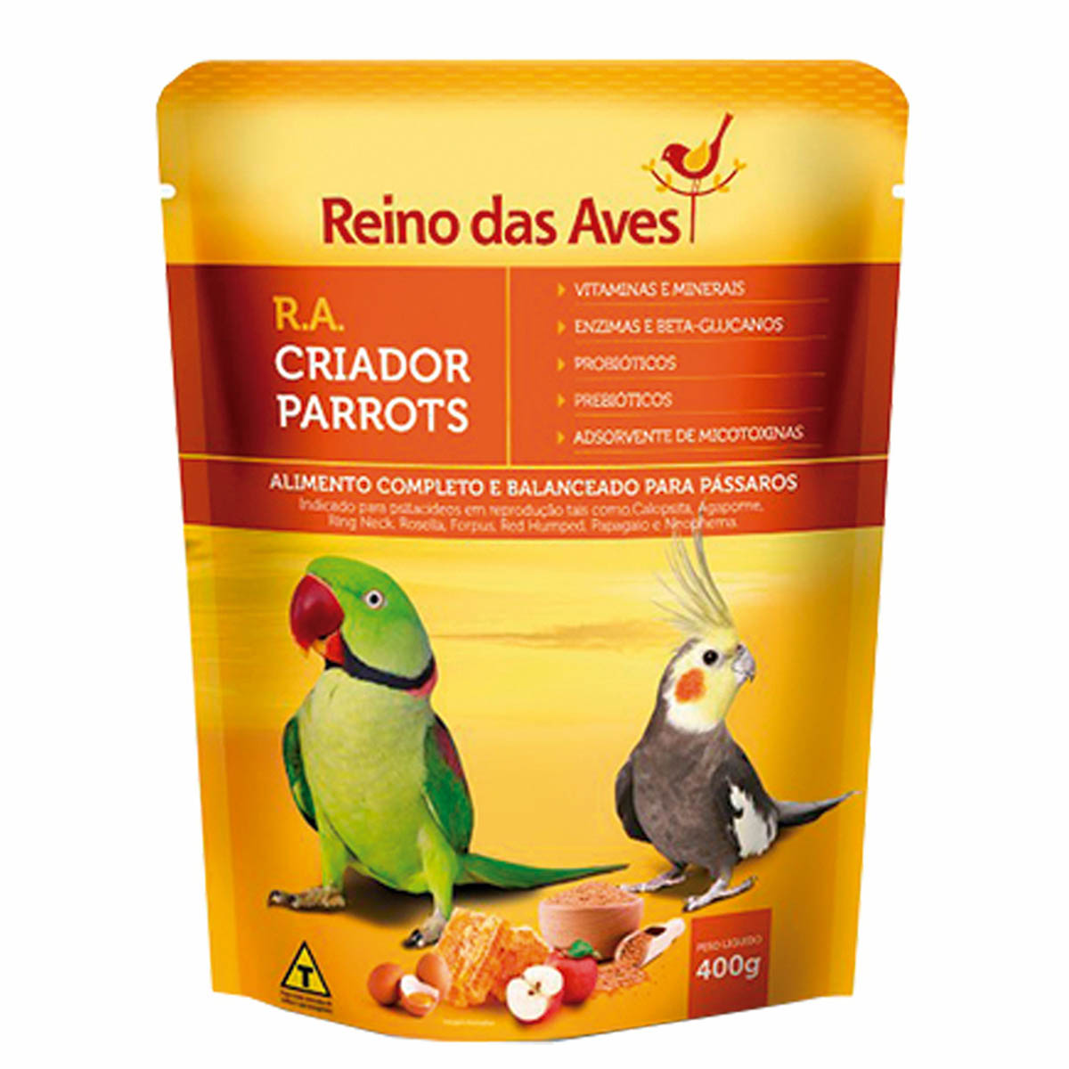 Farinhada RA Criador Parrots 400g - Reino das Aves