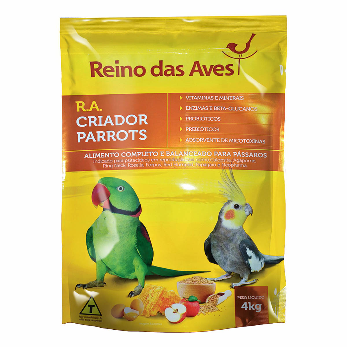 Farinhada RA Criador Parrots 4kg - Reino das Aves