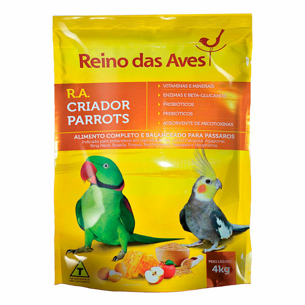 Farinhada RA Criador Parrots 4kg - Reino das Aves