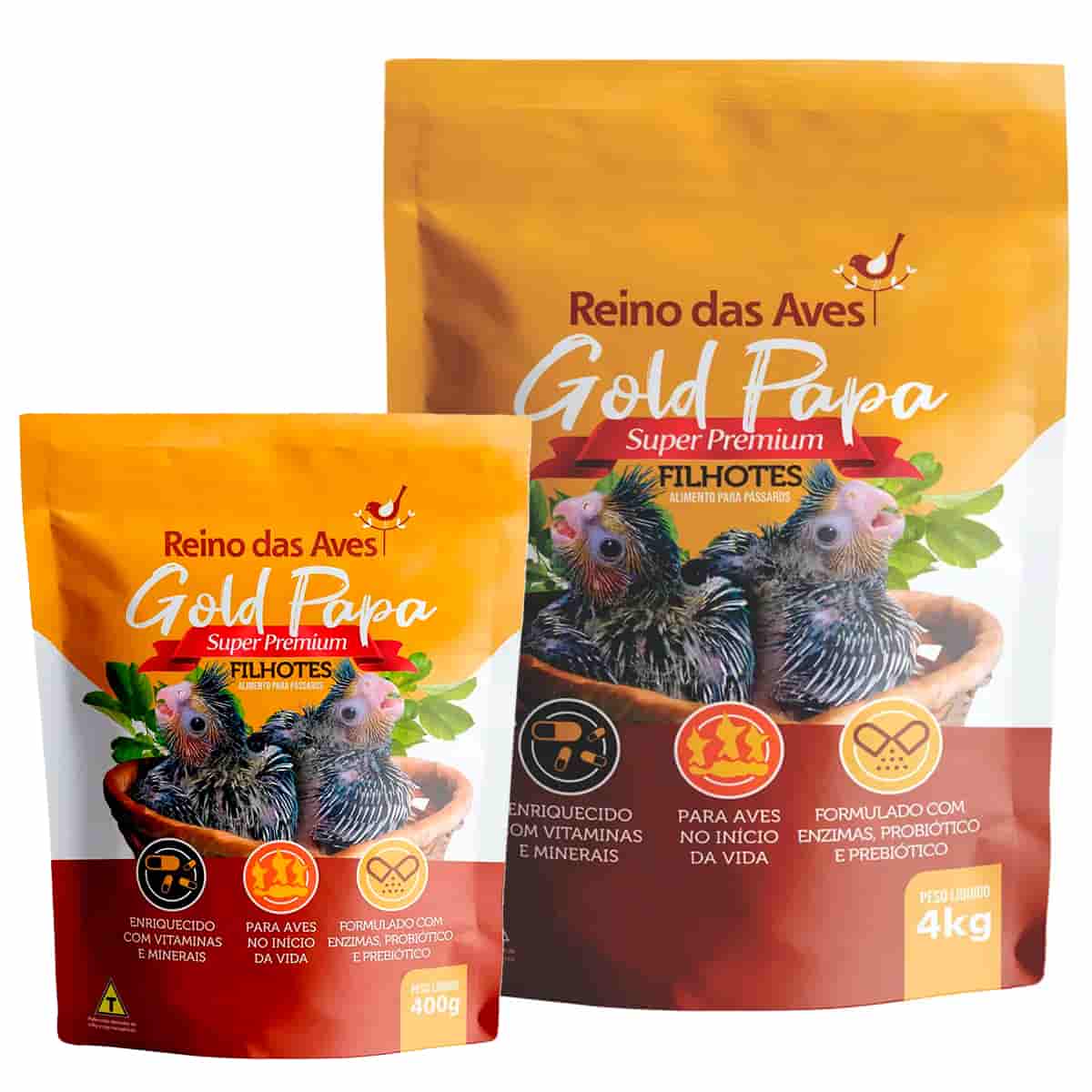 Gold Papa Filhotes - Papinha Super Premium - Reino das Aves