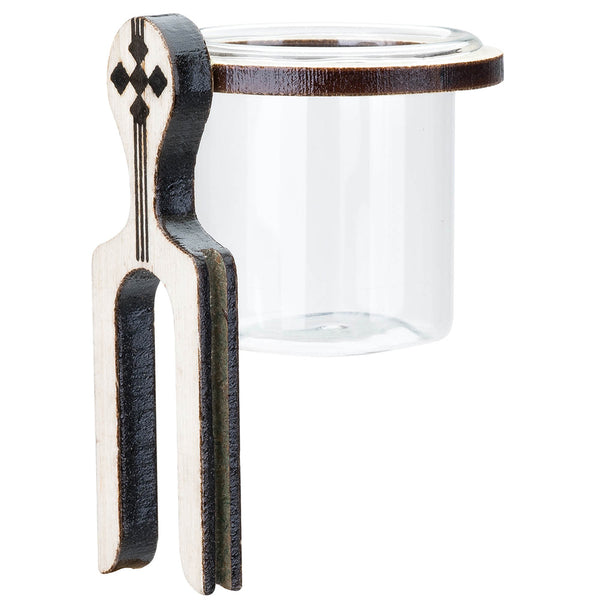 Porta Vitamina Argola Ferradura Grande ML - Marfim - C/ Vidro