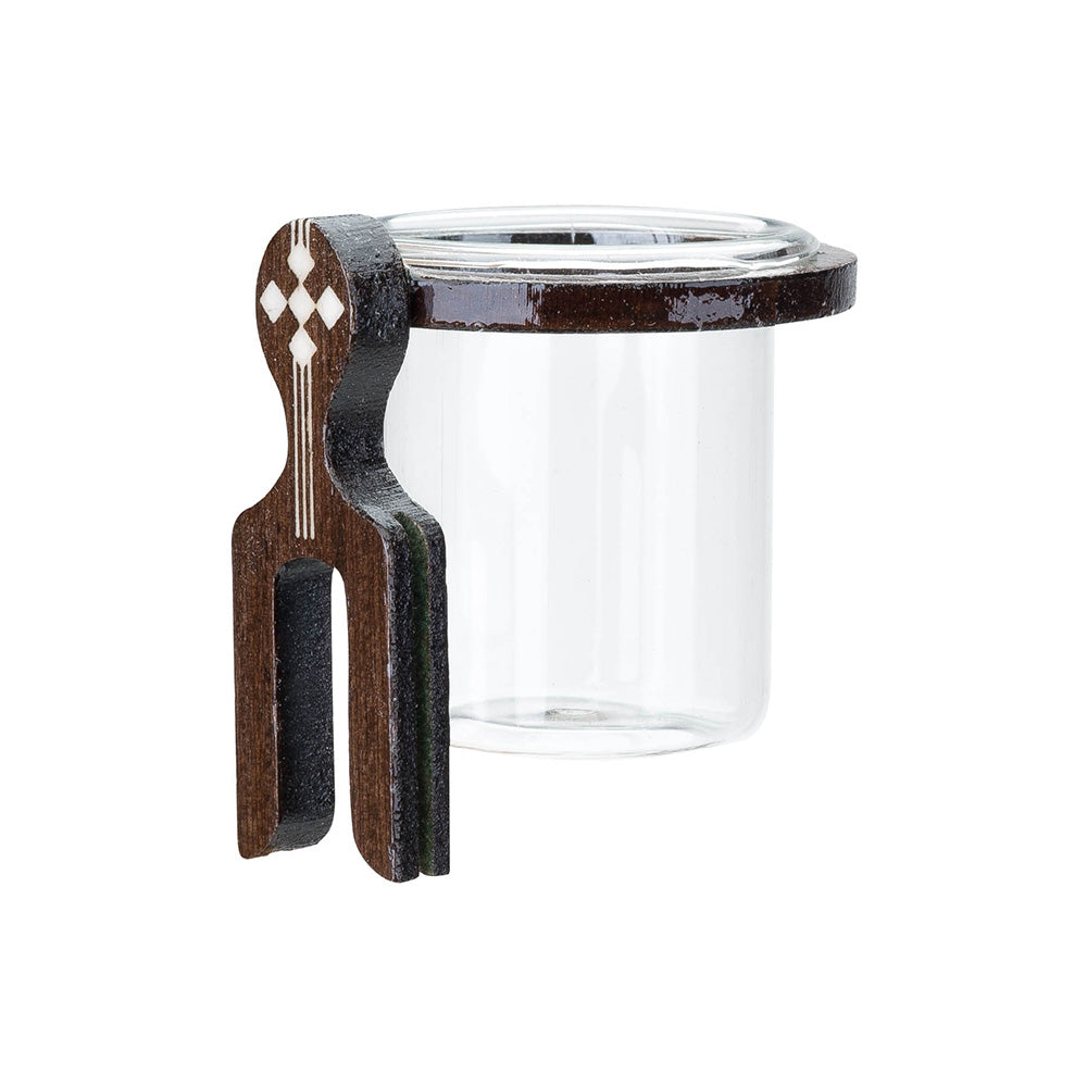 Porta Vitamina Argola Ferradura Médio MF - Imbuia - C/ Vidro