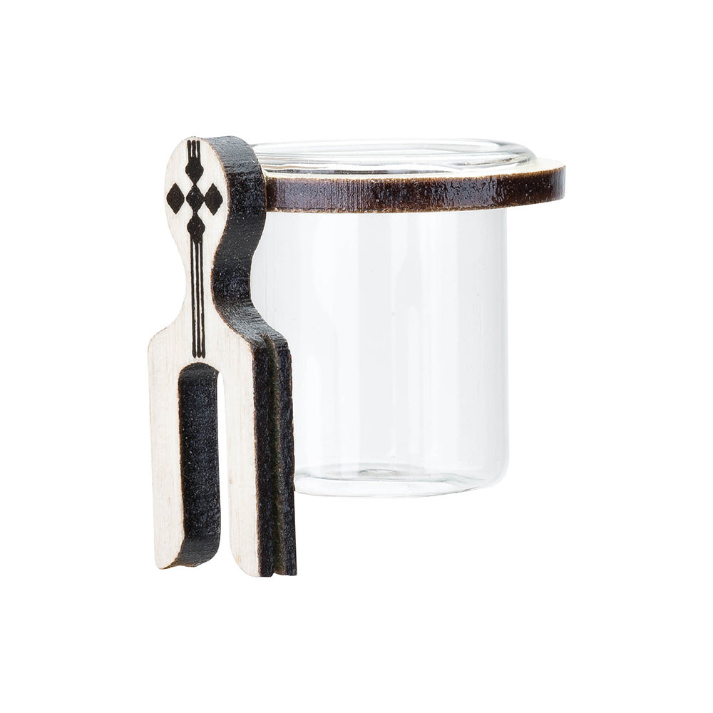 Porta Vitamina Argola Ferradura Médio MF - Marfim - C/ Vidro
