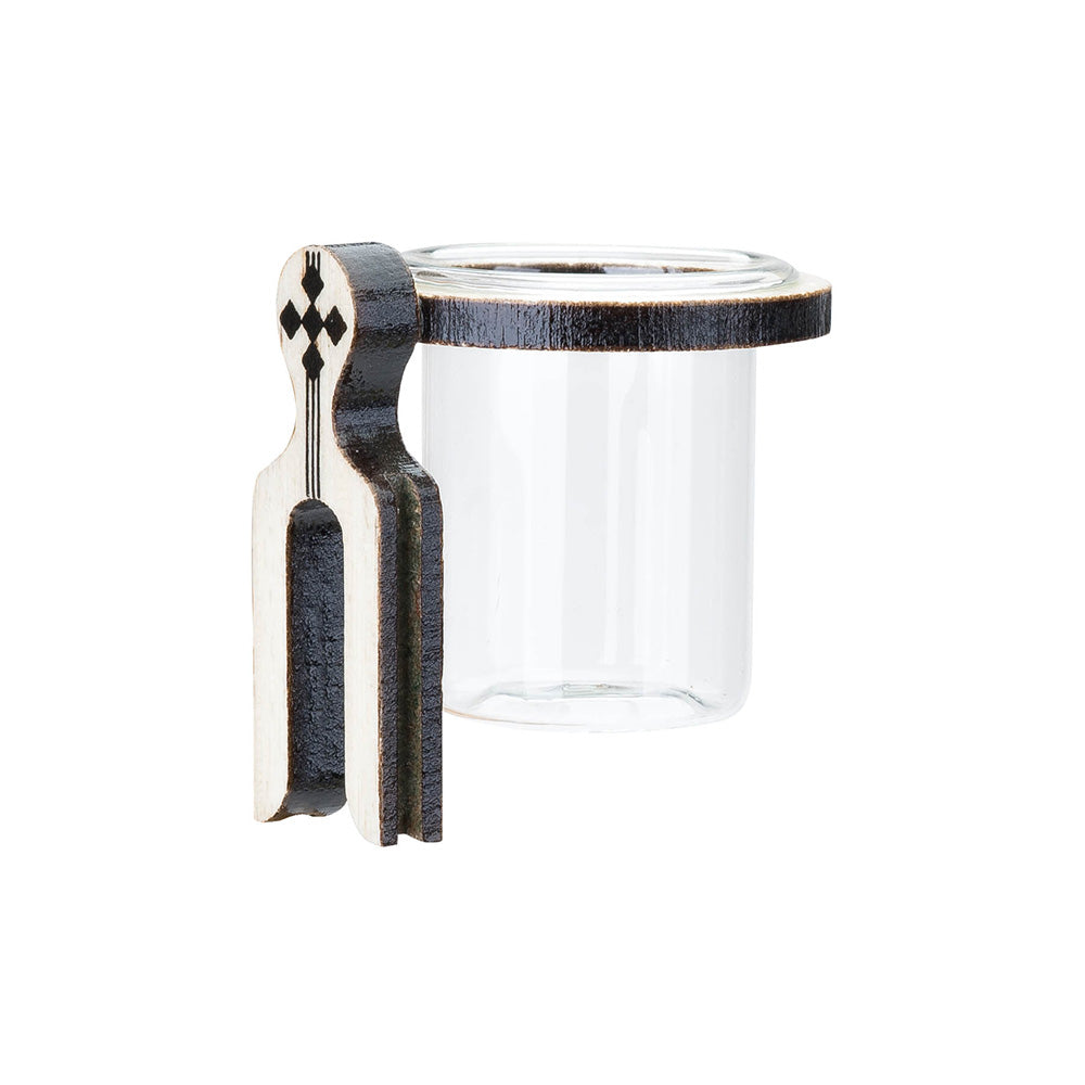 Porta Vitamina Argola Ferradura Pequeno MF - Marfim - C/ Vidro