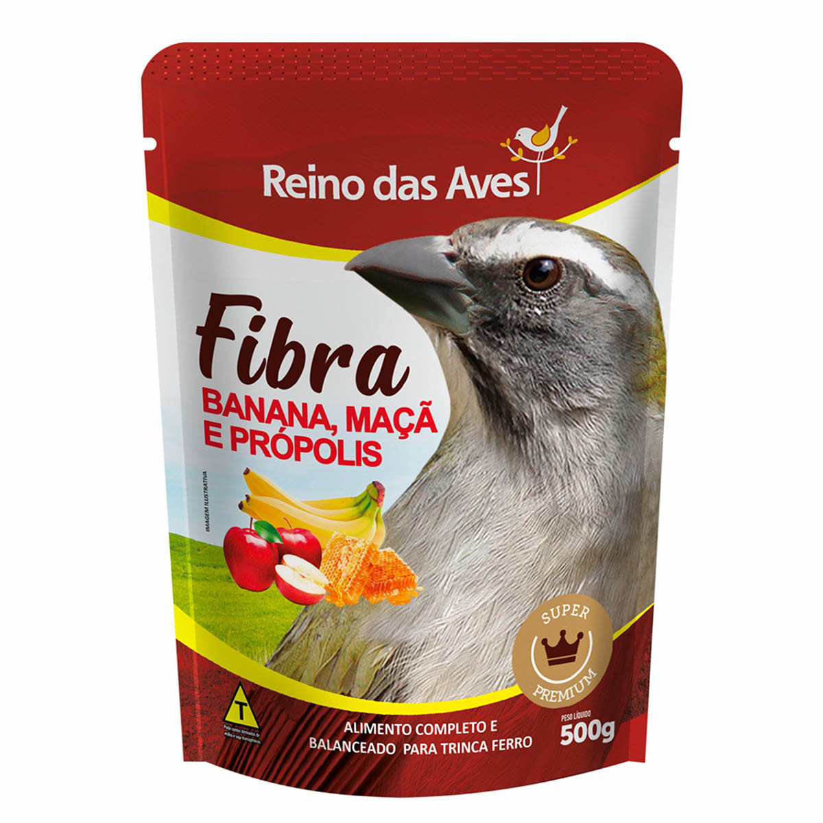 Ração Trinca Ferro Fibra - Banana, Maça e Própolis - 500g